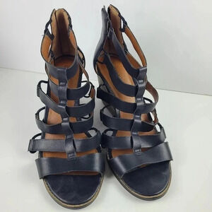 Lucky Brand Jensa black strappy wedge sandal
